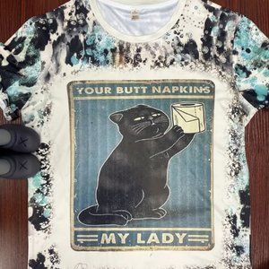 Cat T-shirt Your Butt Napkin My Lady Women's T-shirt Short Sleeve #083m #090s